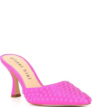 Gianni Bini Malcolm Satin Studded Dress Mules | Dillard's | Dillard's