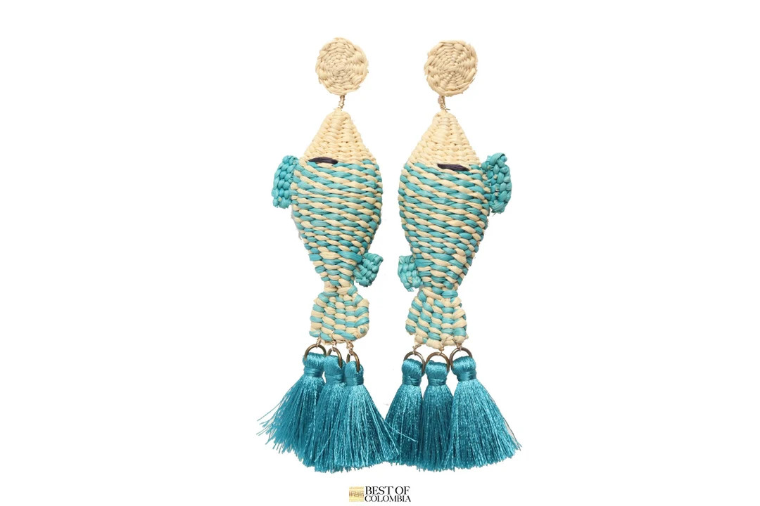 Handwoven Iraca/raffia Fish Earrings - Etsy | Etsy (US)