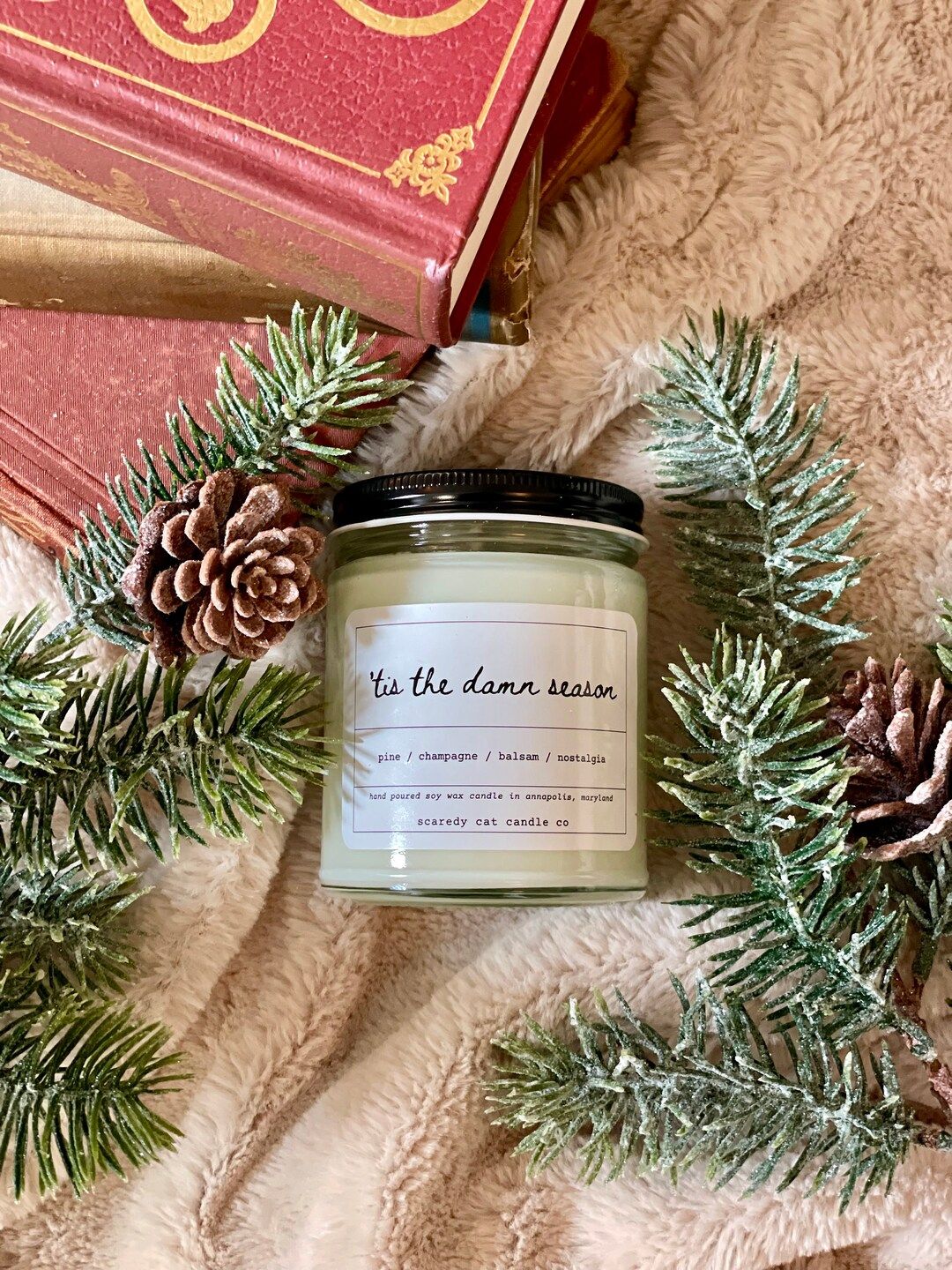 Tis the Damn Season |  Soy Wax Candle | Sparkling Pine | Holiday Candle | Etsy (US)