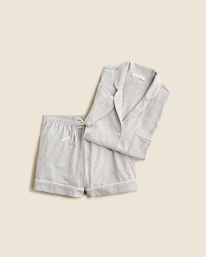 Short-sleeve pajama short set in dreamy cotton blend | J. Crew US