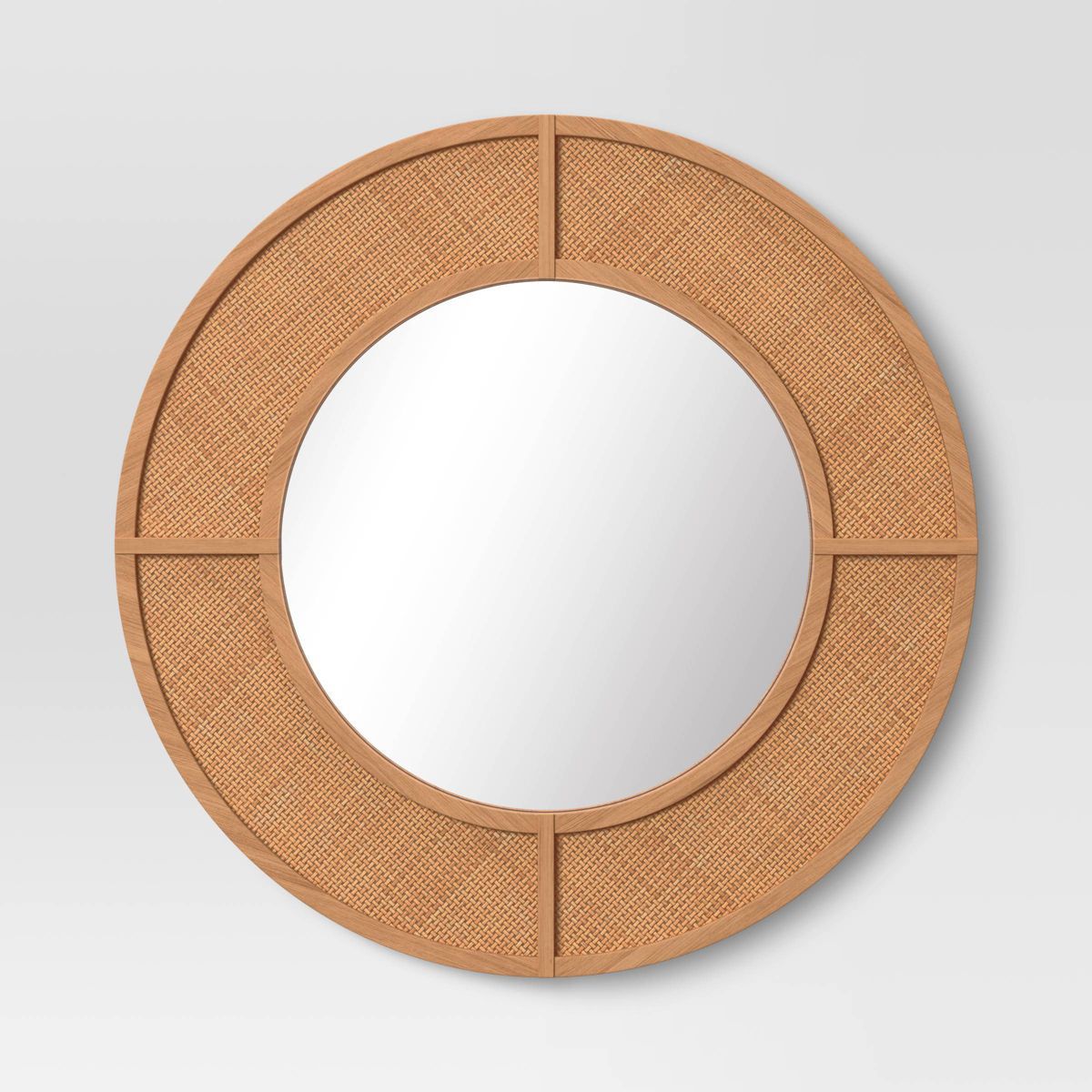 28" Caning Round Wall Mirror Natural - Threshold™ | Target