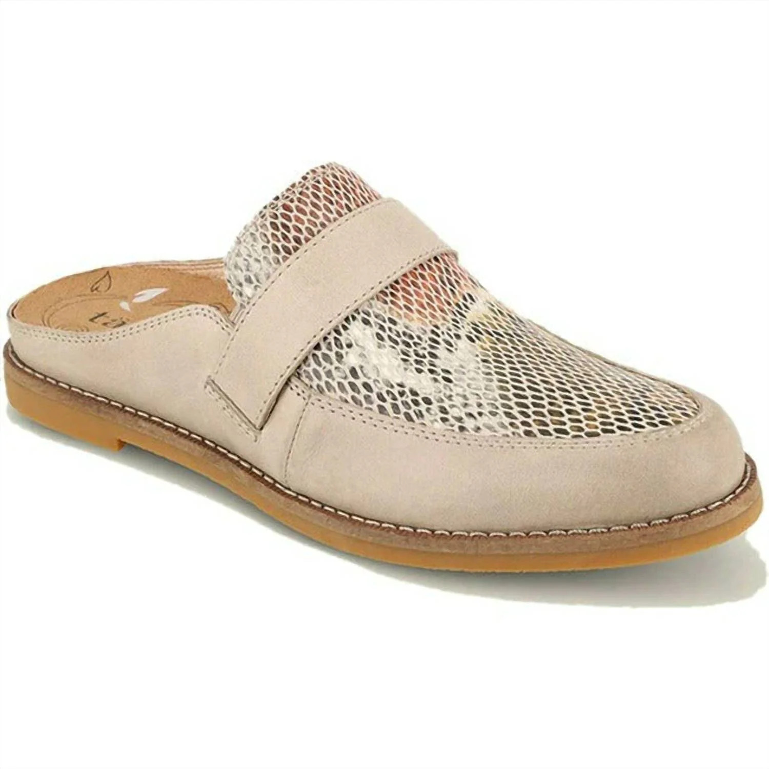Women's Royal Mule In Taupe Snake | Shop Simon