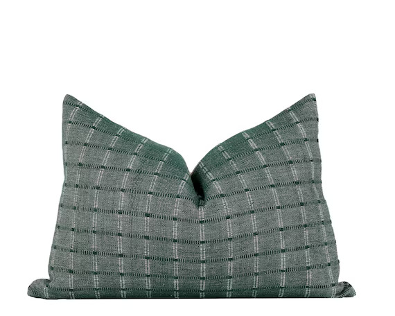 Green Chiang Mai Lumbar Pillow Cover | Etsy | Etsy (US)