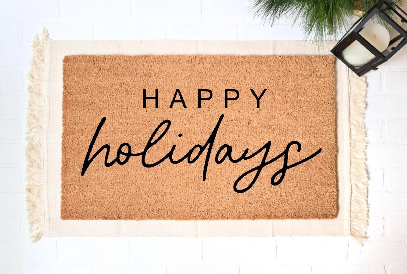 Read the full title
    Happy Holidays Doormat, Holiday Doormat, Merry Christmas Doormat, Christm... | Etsy (US)