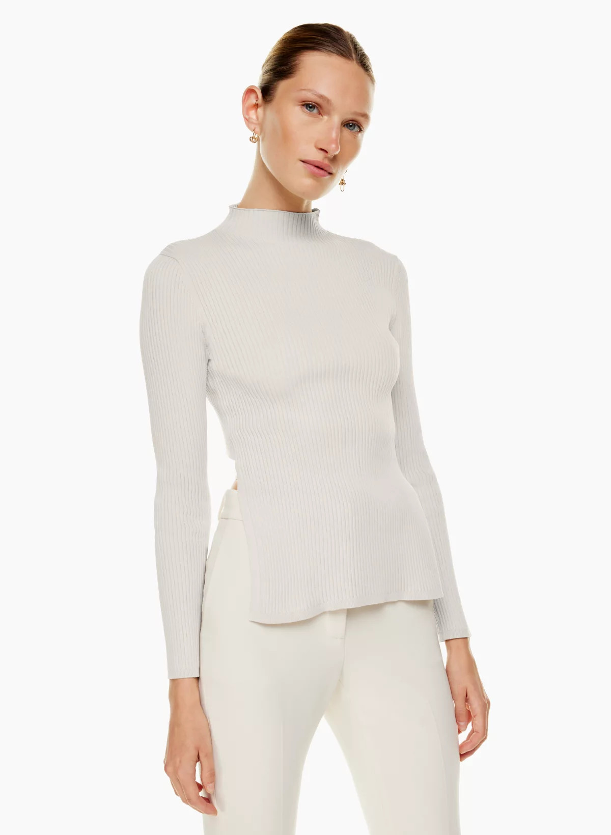 SCULPT KNIT TIE-BACK LONGSLEEVE | Aritzia