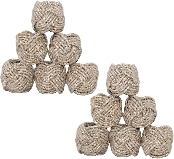 COTTON CRAFT - Jute Napkin Ring - Set of 12-2 Inch Round - Hand Made by Skilled artisans - A Beau... | Amazon (US)