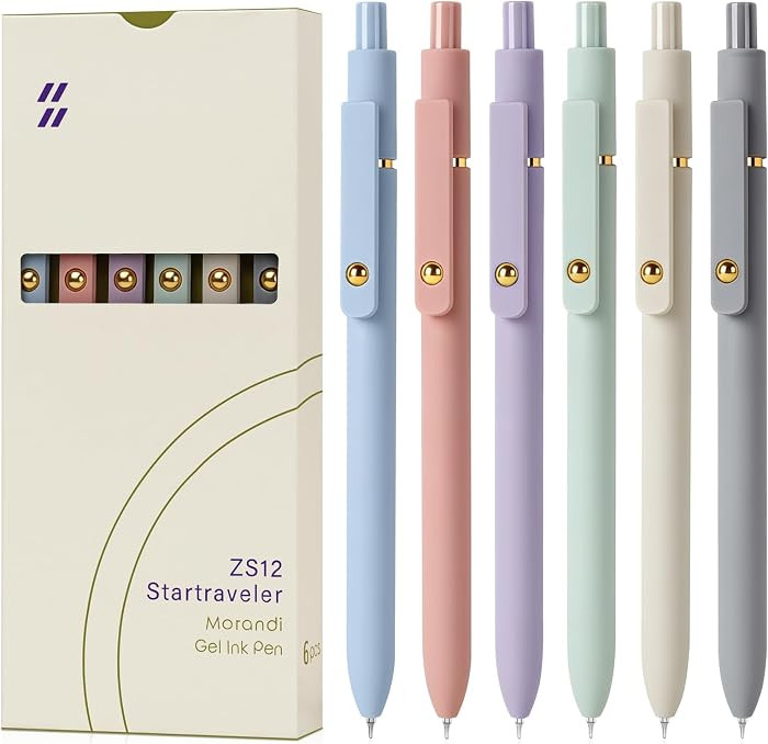 FIOVER Gel Pens 6pcs 0.7mm Fine Point Black Ink Quick Dry Pens | Amazon (US)