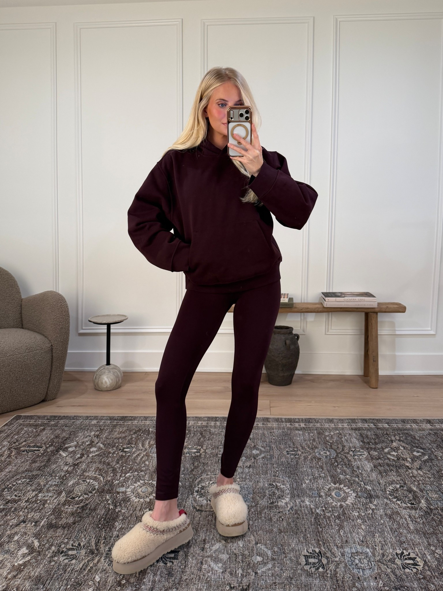 Wearing a small in hoodie (black plum), 4 in leggings (28” - black plum), shoes are tts! #kathleenpost

Workout wear, athleisure outfit, school drop off, school pick up 

#LTKActive #LTKmorningroutine #LTKfitnessgoals