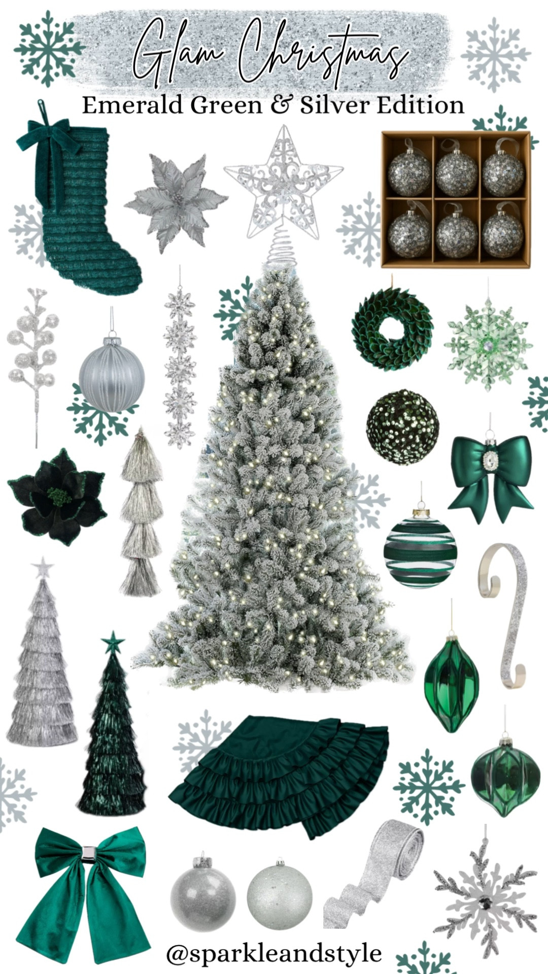 Glam Christmas: Emerald Green & Silver 💚🩶

Christmas decor, Christmas tree, Christmas ornaments, Christmas ribbon, Christmas tree skirt, christmas stocking, Christmas wreath, Christmas tree topper, Christmas stocking holder, home interior, home decor, home accessories, home decoration, glam Christmas decor, girly girl Christmas, Luxe Christmas, elegant Christmas, classy Christmas, Christmas tree decorations, Christmas decorations

#LTKSeasonal #LTKHoliday #LTKHome