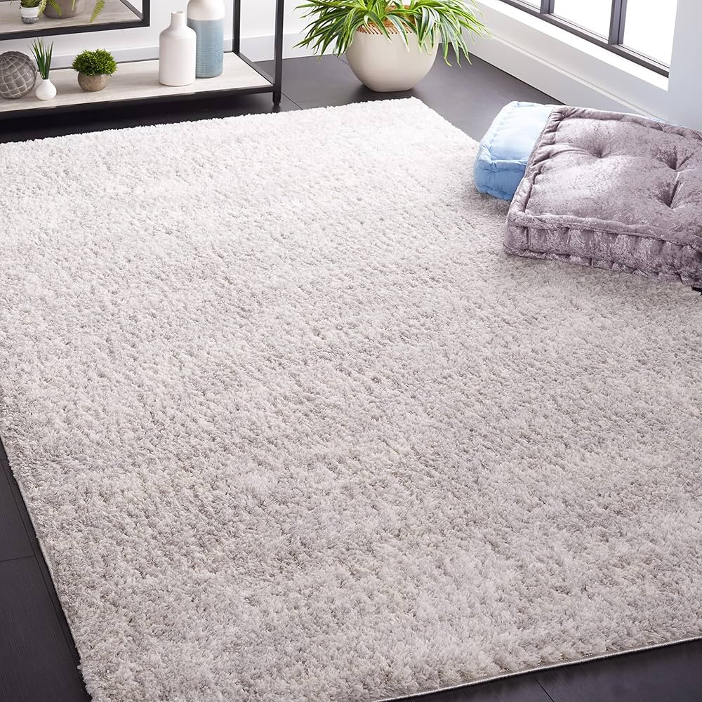 SAFAVIEH Berber Shag Collection Area Rug - 6'7" x 9', Grey & Ivory, Modern Design, Non-Shedding &... | Amazon (US)