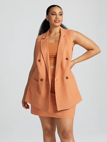 Ottavia Sleeveless Blazer - Gabrielle Union x FTF - Fashion To Figure | Fashion To Figure