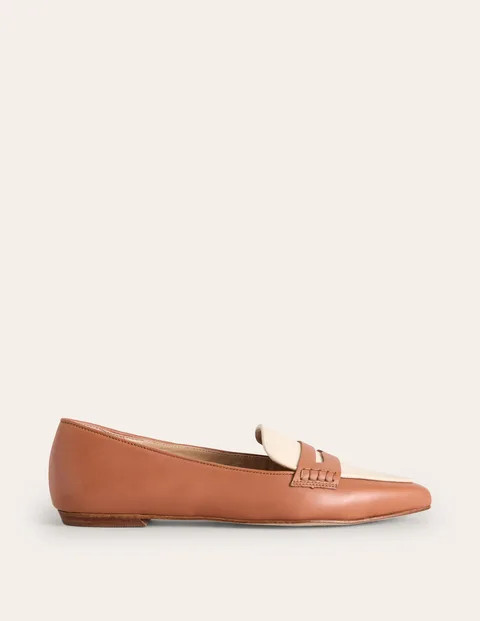 Pointed Loafers - Tan/Ecru | Boden US | Boden (US)
