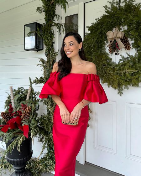Kat Jamieson wears an Alexia Maria red dress for Christmas. Holiday outfit, wedding guest dress, party style. 

#LTKHoliday #LTKSeasonal #LTKparties
