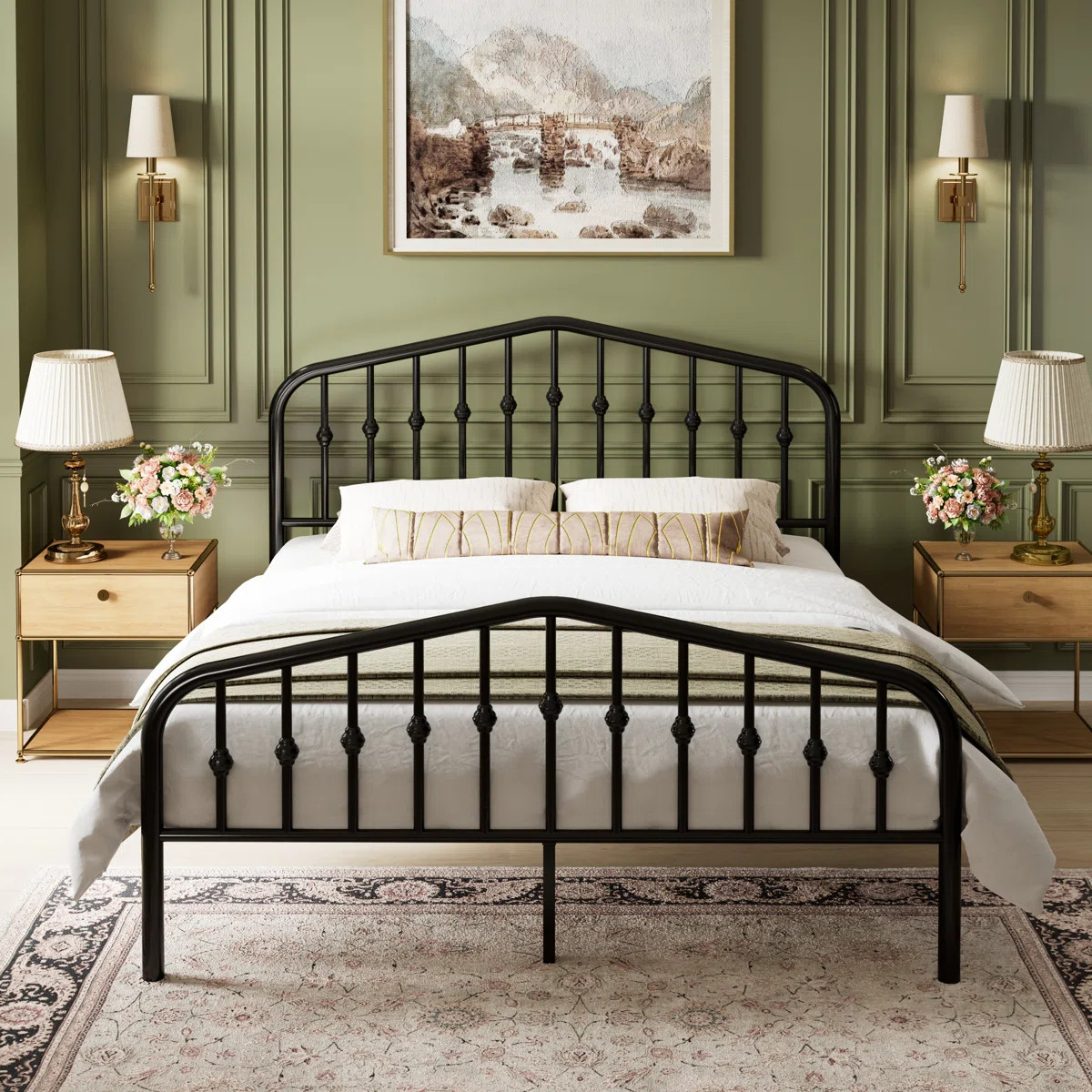 Verena Metal Platform Spindle Bed, No Box Spring Needed | Wayfair North America