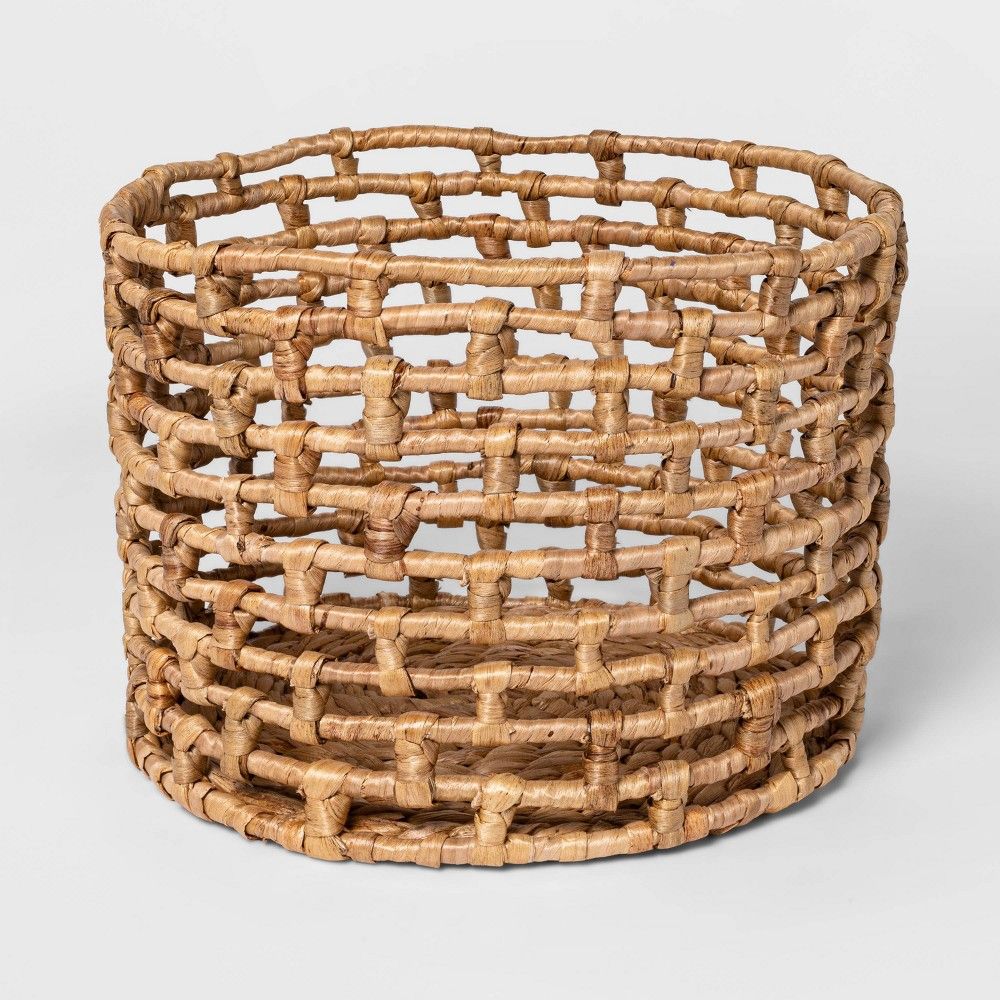 Small Woven Open Water Hyacinth Floor Basket - Threshold | Target