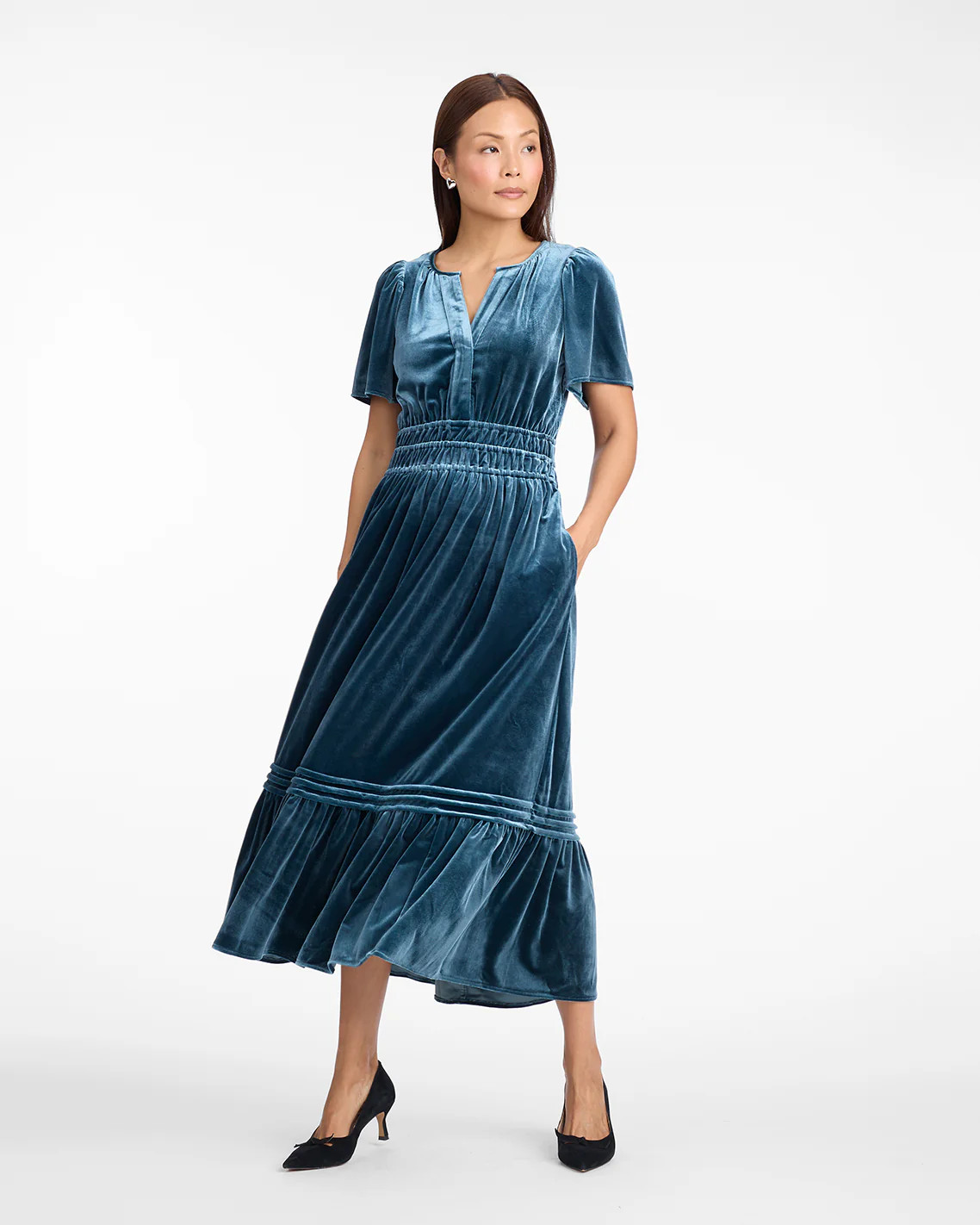Hollie Midi Dress in Evergreen | Draper James (US)