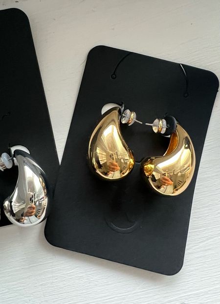 Love these earrings. Very similar to the Bottega earrings.  I have the Etsy ones bath the Amazon ones have the ear pin in the center like the Bottega.  I also use ear stickers for support when I wear heavier earrings 