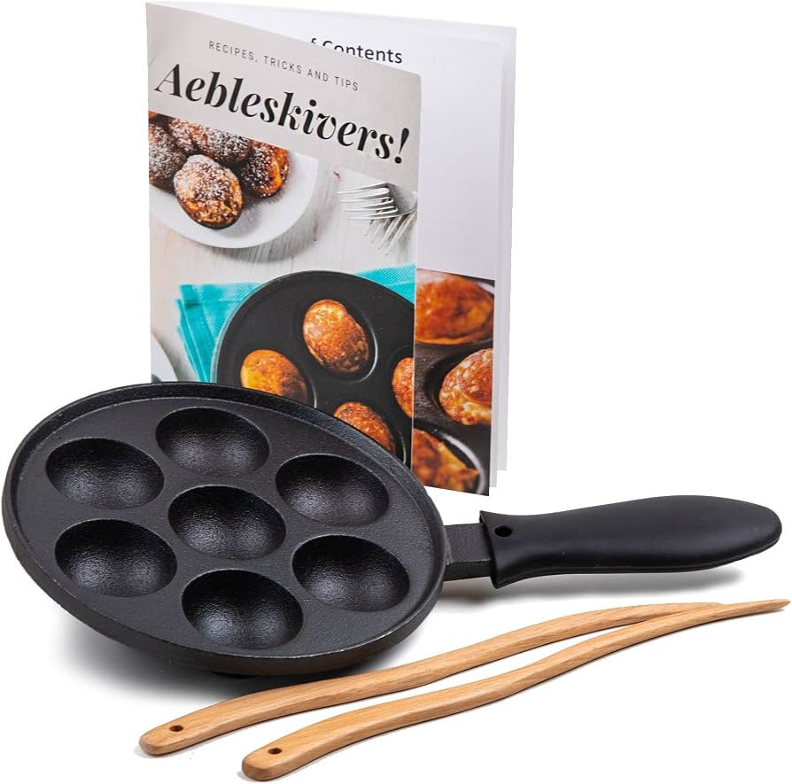 Upstreet Cast Iron Aebleskiver Pan/Ebelskiver Pan/Ideal for Mini Pancake Mold, Cake Pop Pan, and ... | Amazon (US)