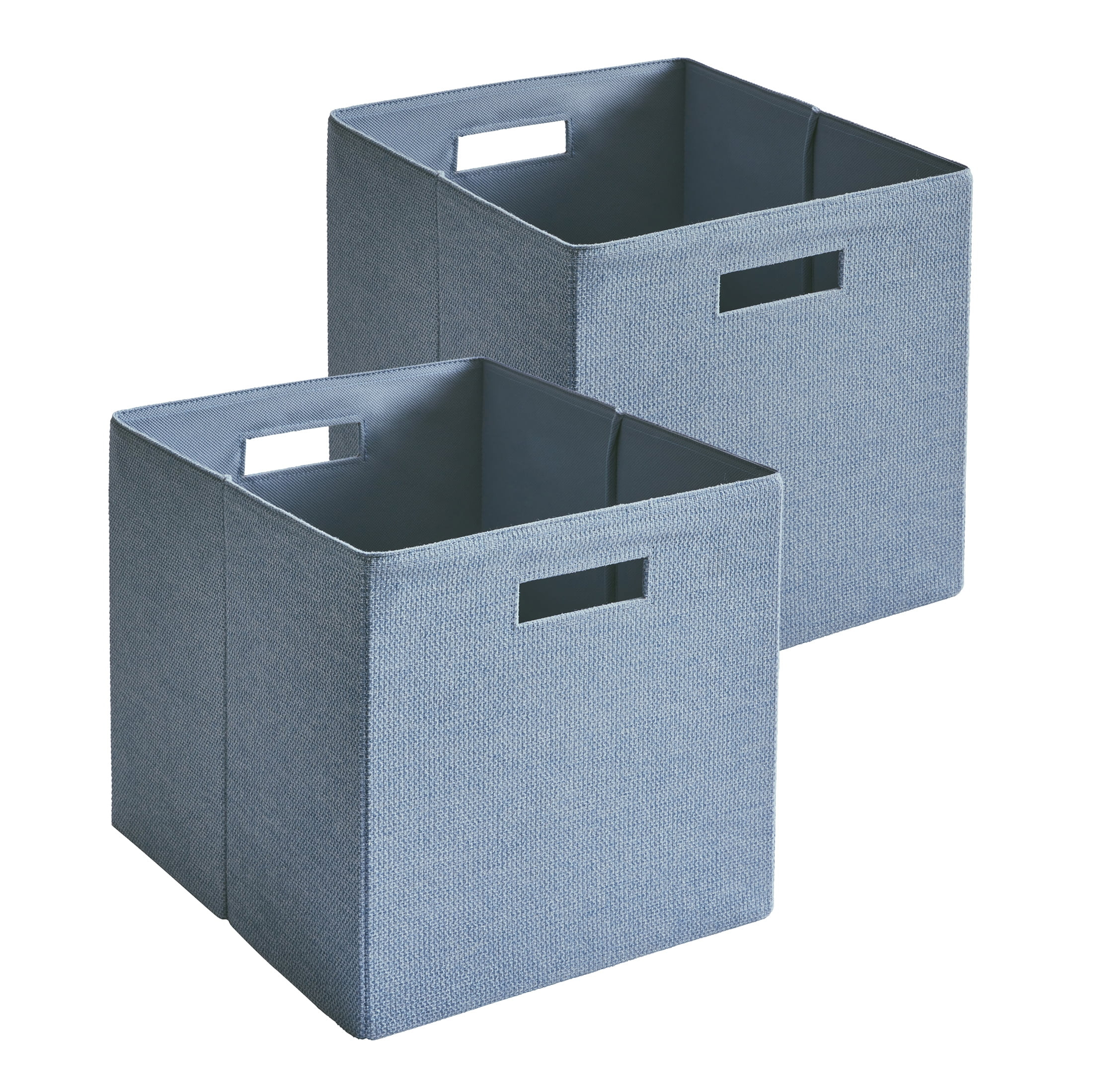 Better Homes & Gardens Fabric Cube Storage Bins (12.75" x 12.75"),Soft Blue Textured, 2 Pack | Walmart (US)