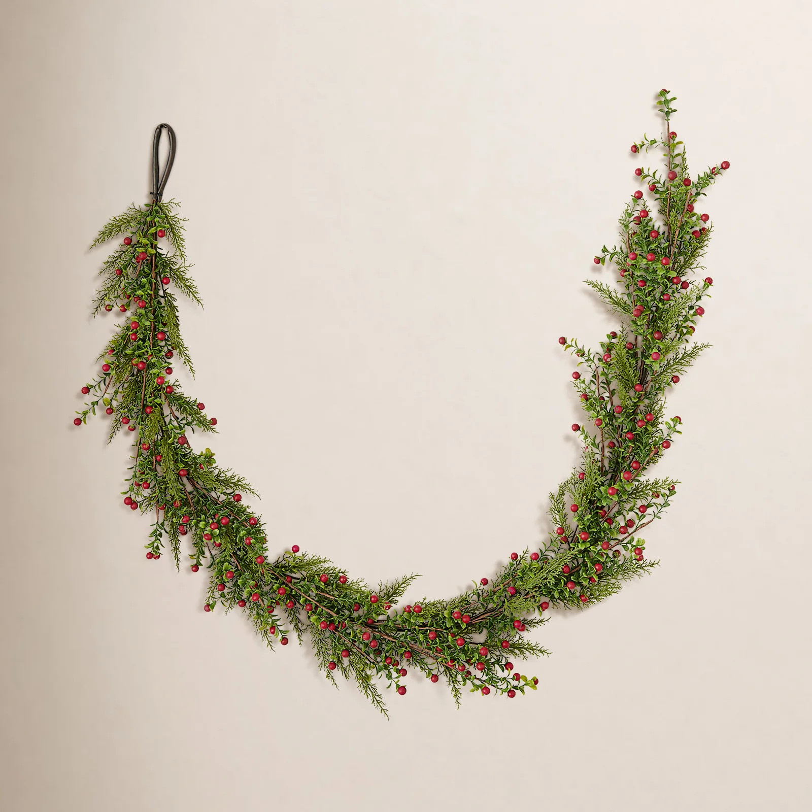 69" Boxwood and Berry Christmas Garland | Joss & Main