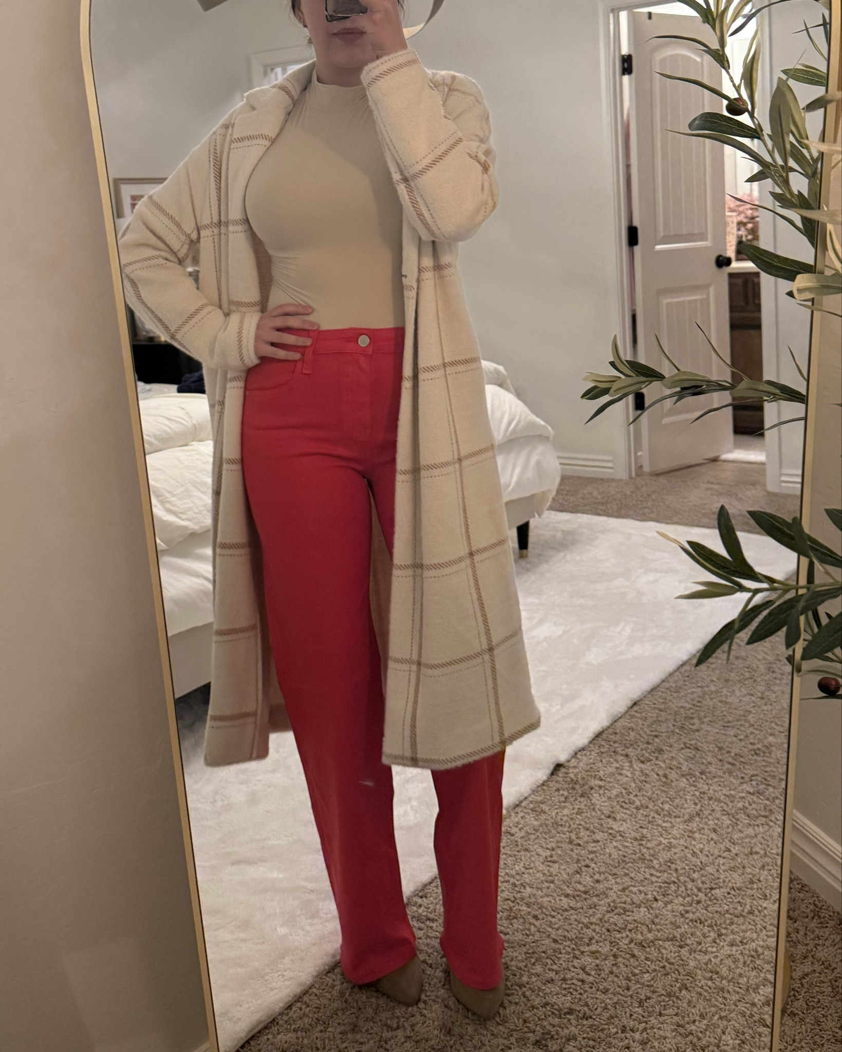Christmas outfit!
Coat & bodysuit: Medium
Pants: 28 

#LTKHoliday #LTKStyleTip