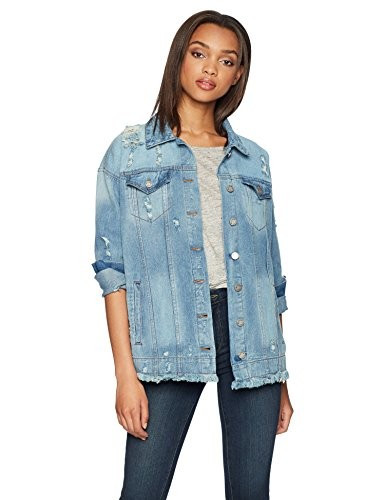 William Rast Women's Trucker Denim Jacket with Embroidery | Amazon (US)