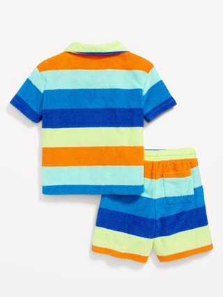 Short-Sleeve Terry Shirt and Shorts Set for Toddler Boys | Old Navy (US)