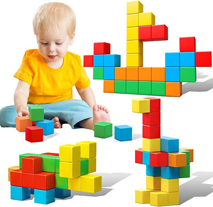 Amazon.com: Magnetic Blocks, 1.41 inch Large Magnetic Building Blocks Toys for Toddlers 3 4 5 6 7... | Amazon (US)
