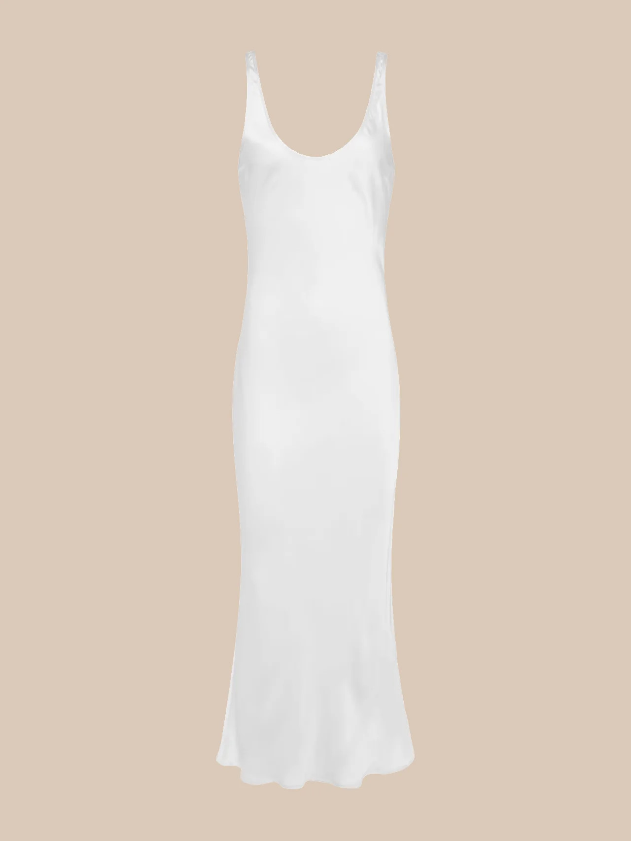 L'AGENCE Akiya Satin Maxi Dress In White | L'Agence