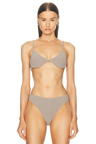 Smocked Half Cup Bikini Top | FWRD 