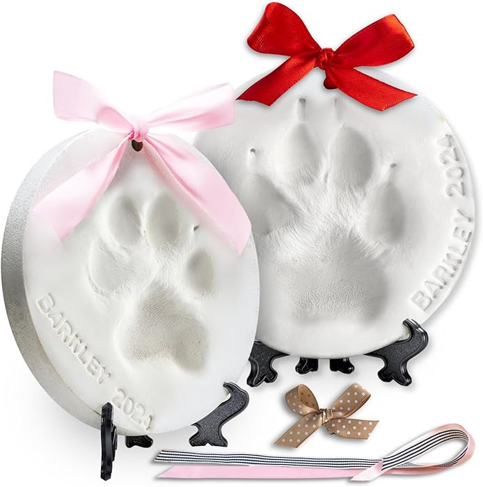 Pet Paw Print Impression Kit - Makes 2 Dog Keepsake Ornaments, Inkless Paw Print Kit for Dogs & C... | Amazon (US)