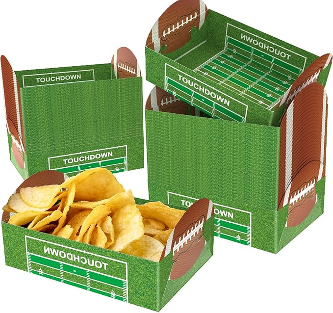 50 Pack Football Party Paper Food Trays, Football Party Disposable Food Serving Paper, Football P... | Amazon (US)