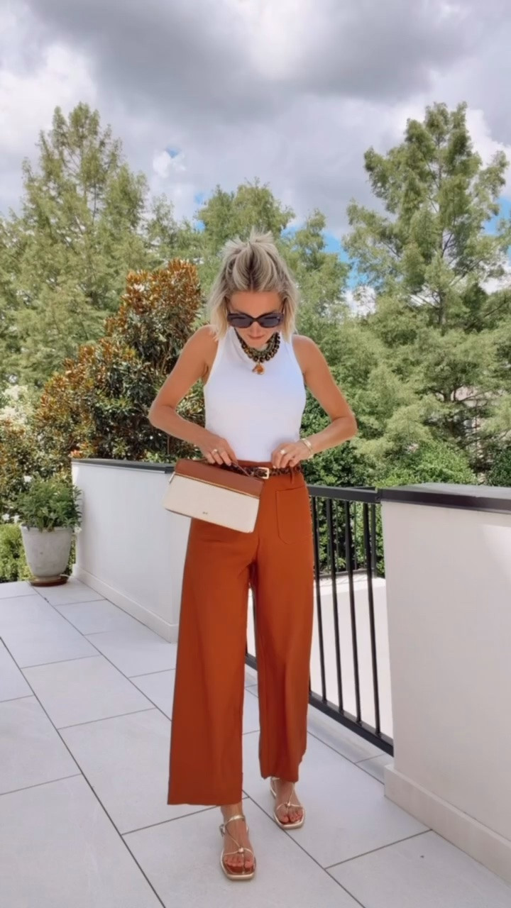 Big fan of these rusty color crop pants, they look so similar to the Anthropologie Colette style for a lower price! Wearing s top , 26 pants

Loverly grey, Amazon fashion, how to style white rib tank, early fall outfit ideas, transitional women’s looks

#LTKootd #LTKSeasonal