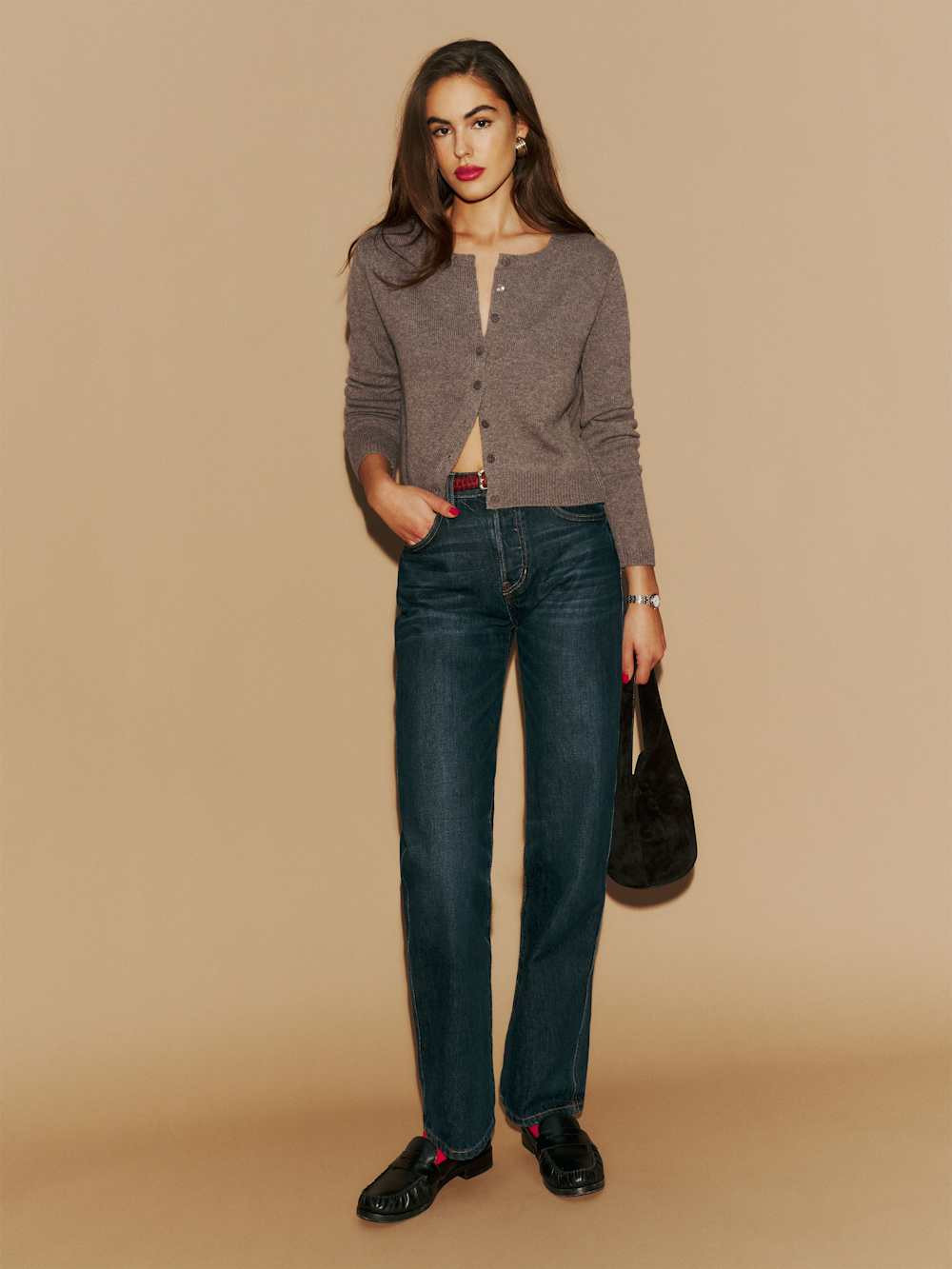 Clara Cashmere Crew Cardigan | Reformation (Global)