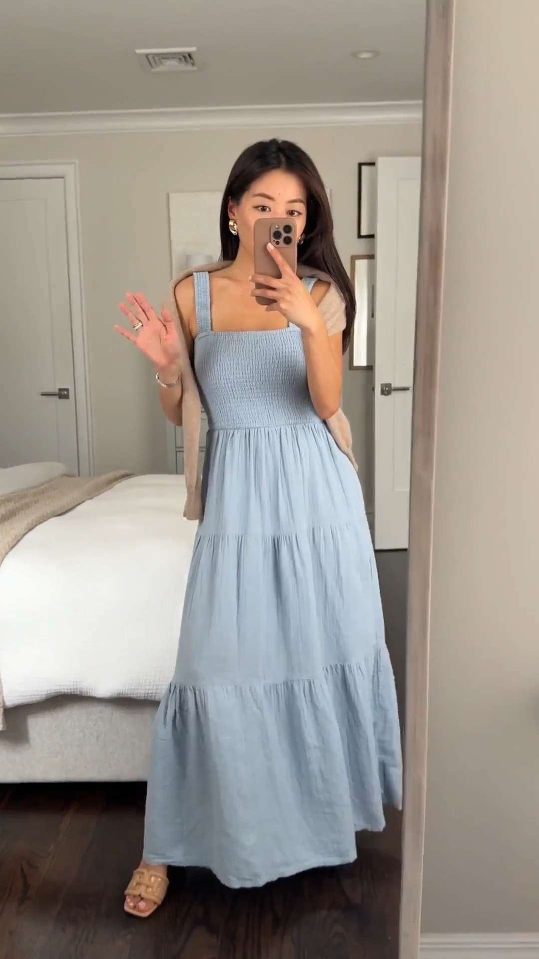 Now in petites!

• Quince 100% Organic Cotton Gauze Smocked Sleeveless Maxi Dress in ocean breeze xs - breathable, light and airy, has pockets. Comes in several colors! Fabric is very soft against the skin. 

• Over the shoulders: shrunken cashmere crewneck sweater in oatmeal xs

Summer dresses, petite friendly, summer outfits 

 #LTKmomlife #LTKSeasonal #LTKPetite