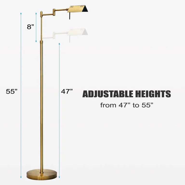 O’Bright Dimmable LED Pharmacy Floor Lamp, 12W LED, Full Range Dimming, 360 Degree Swing Arms, ... | Walmart (US)