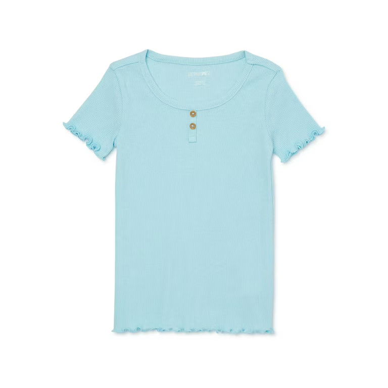 Garanimals Toddler Girl Short Sleeve Rib Henley T-Shirt, Sizes 18M-5T | Walmart (US)