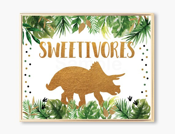 Dinosaur Sweetivores Birthday Sign / Dinosaur Birthday / Gold Dinosaur / Dinosaur Safari / Dinosa... | Etsy (US)