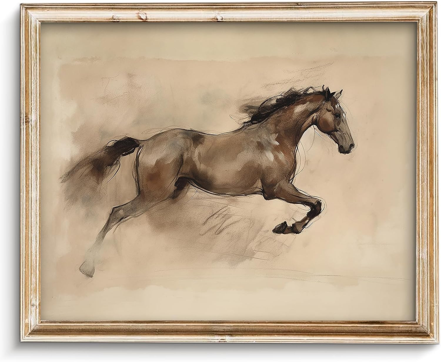 SQGGZH Vintage Horse Etching Wall Art Print Eclectic Neutral Equestrian Sport Neutral Retro Wall Art for Home Decor Farmhouse Animal Farm Drawing Horse Lover Gift -11" x 14"-UNFRAMED | Amazon (US)