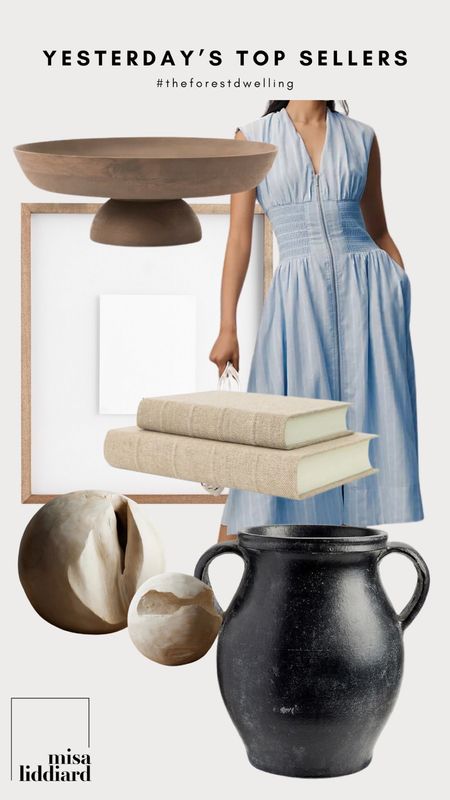 Linking the top sellers from yesterday. The Tommie cap-sleeve dress from Anthropologie is so flattering, I love the cinched waist detail. The decor pieces look great on a coffee table or shelf. The floating wood frames are from Pottery Barn and I love to swap out a seasonal print for an easy refresh in the hallway.

#LTKStyleTip #LTKHome