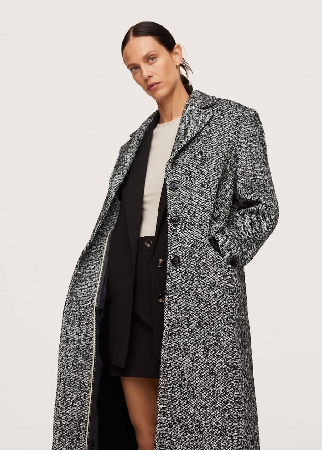 Flecked wool-blend coat | MANGO (US)