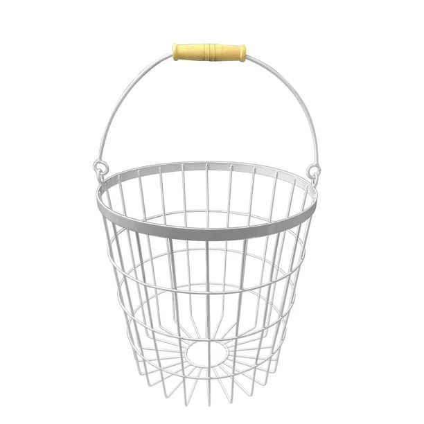 Way to Celebrate 10.6” Wire Easter and Storage Basket with Wood Handle, White - Walmart.com | Walmart (US)
