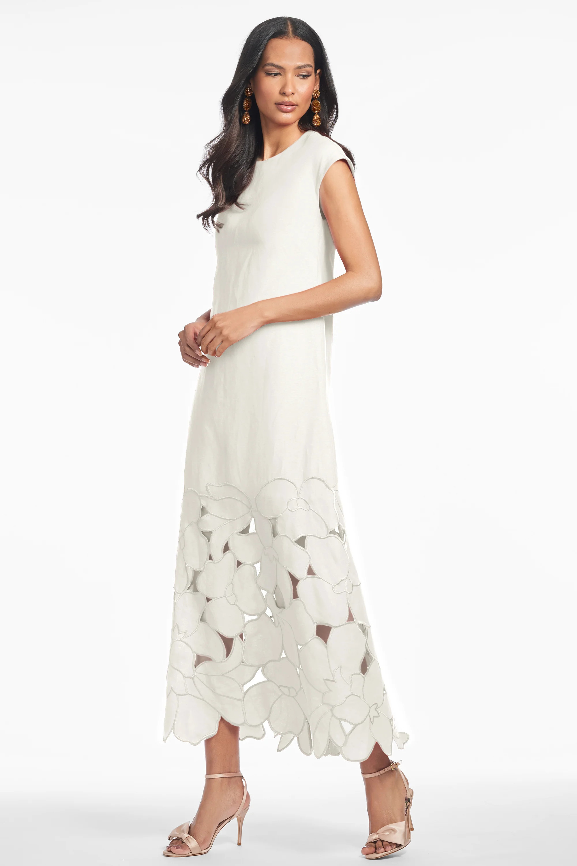 SABETTE IVORY LINEN BLEND SHEATH DRESS | Sachin and Babi