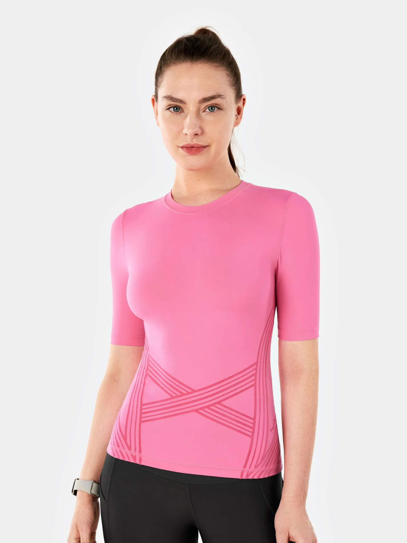PowerBand Resistance Short Sleeve T-shirt - Sugar Pink / 6 (M) | Fanka INT