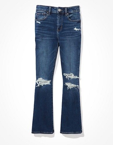 AE Ripped High-Waisted Skinny Kick Crop Jean | American Eagle Outfitters (US & CA)