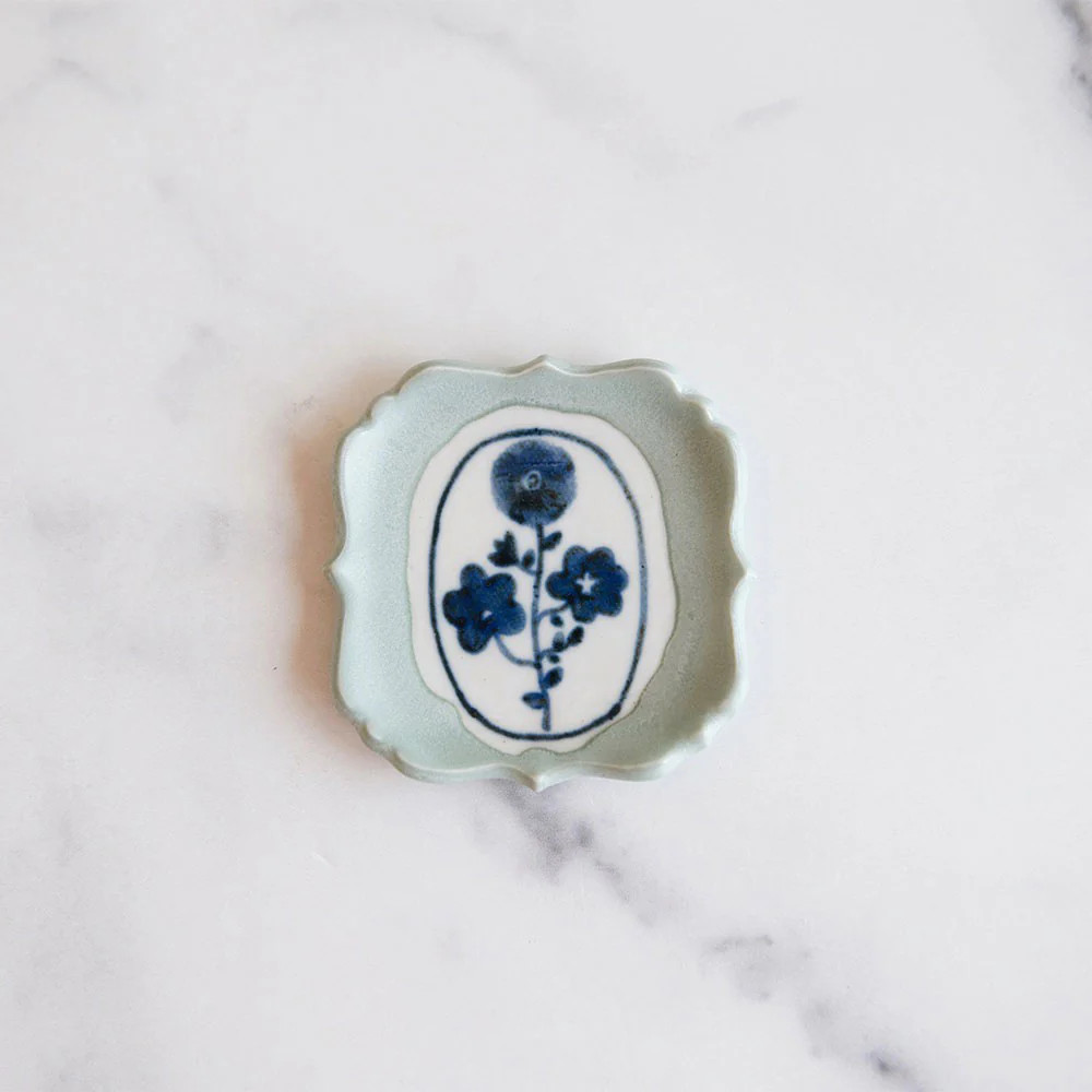 Hand-painted Petite Ceramic Tray | Roan Iris