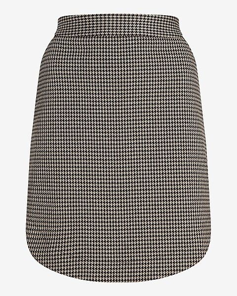 High Waisted Houndstooth Mini Skirt | Express