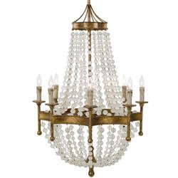 Regina Andrew Scalloped French Antique Gold Crystal 8 Light Chandelier | Kathy Kuo Home