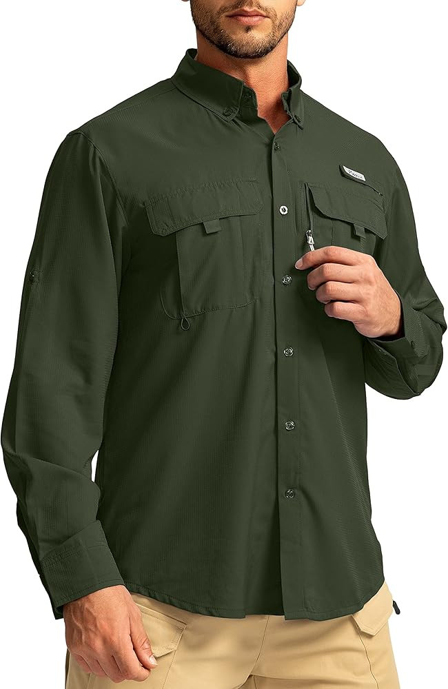 Men's Sun Protection Fishing Shirts Long Sleeve Travel Work Shirts for Men UPF50+ Button Down Shi... | Amazon (US)