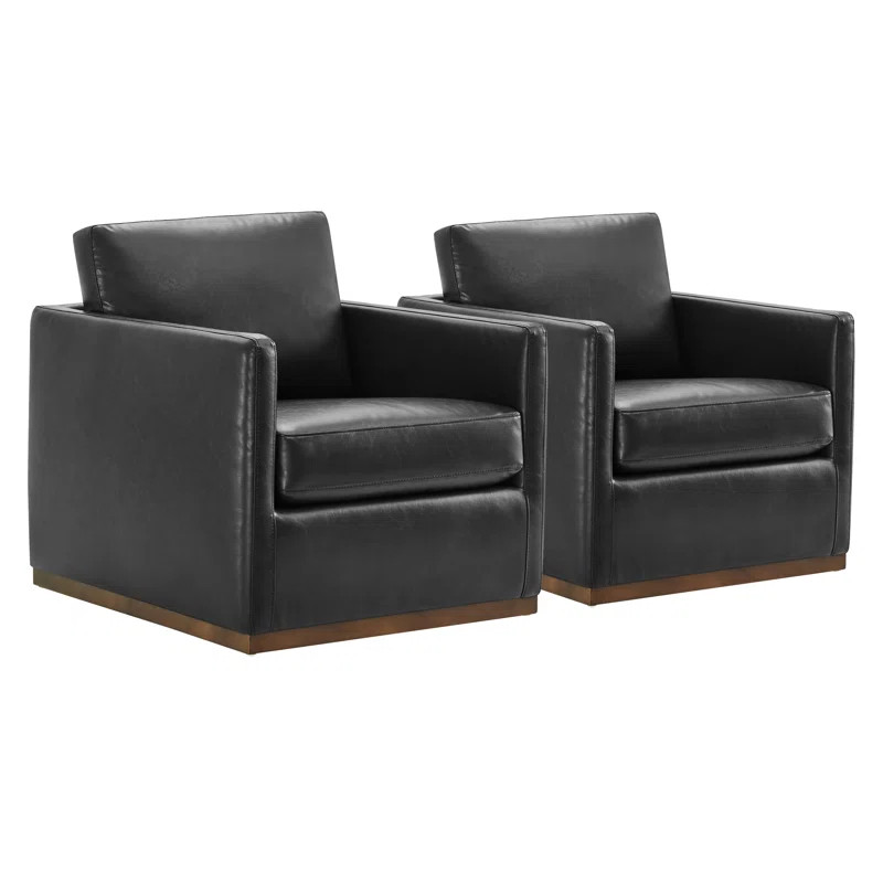 Benten Upholstered Swivel Armchair (Set of 2) | Wayfair North America